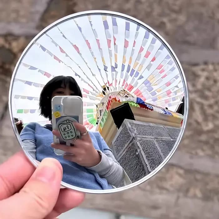 Miroir convexe rond de voyage