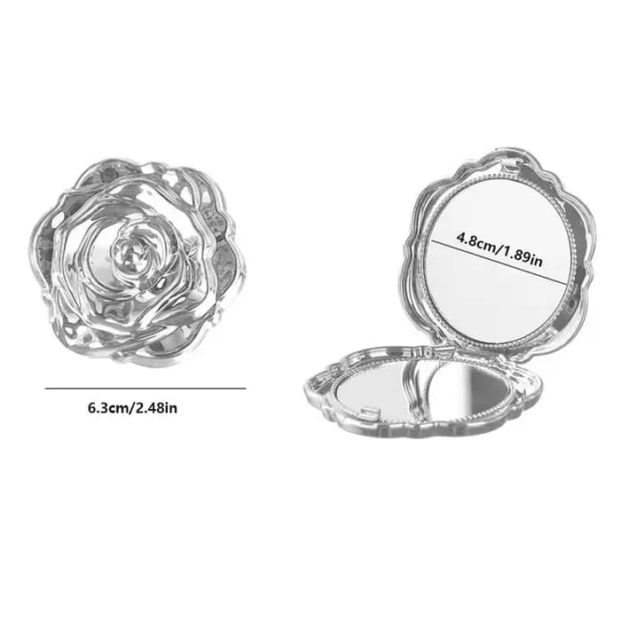 Mini miroir Portable rétro fleur de Rose