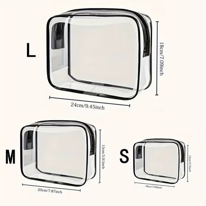 Trousse à cosmétiques transparente. Adorable design de cheveux pour les voyages