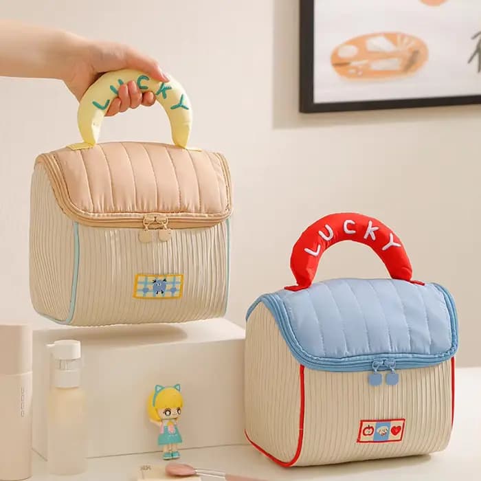 Trousse de Maquillage Portable à Motif Dessin Animé Mignon