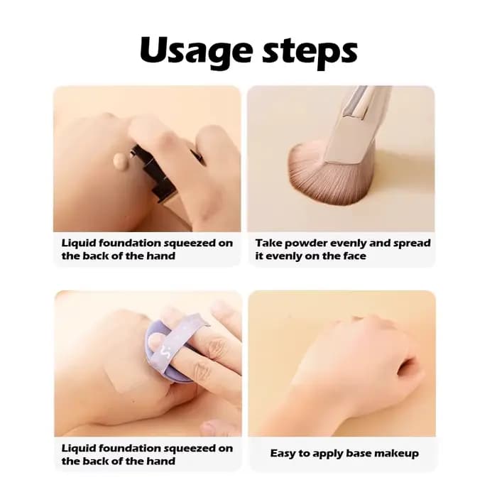 Pinceau de maquillage pour fond de teint à tête oblique