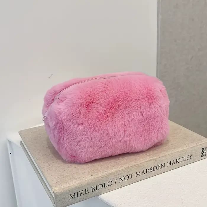 1 joli sac de rangement pour maquillage en peluche - Sac