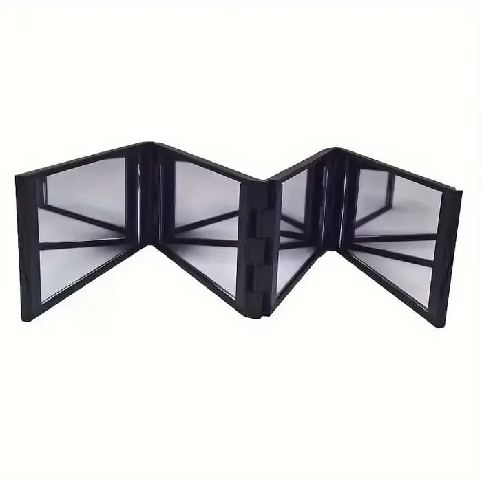 Miroir multi-angles à 3 volets et 4 couches – Design portable de style dessin animé pour salle de bain
