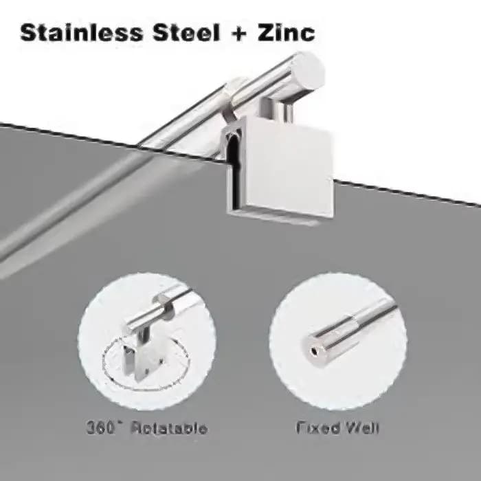 Bras de barre de Support d'écran de douche réglables en acier inoxydable, pour panneau en verre de 8 à 12mm, barre de Support d'écran de douche, accessoires de salle de bains