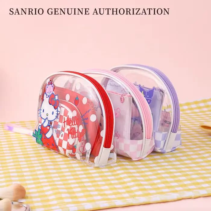 Ensemble de sacs de maquillage Kawaii Sanrio 3 en 1