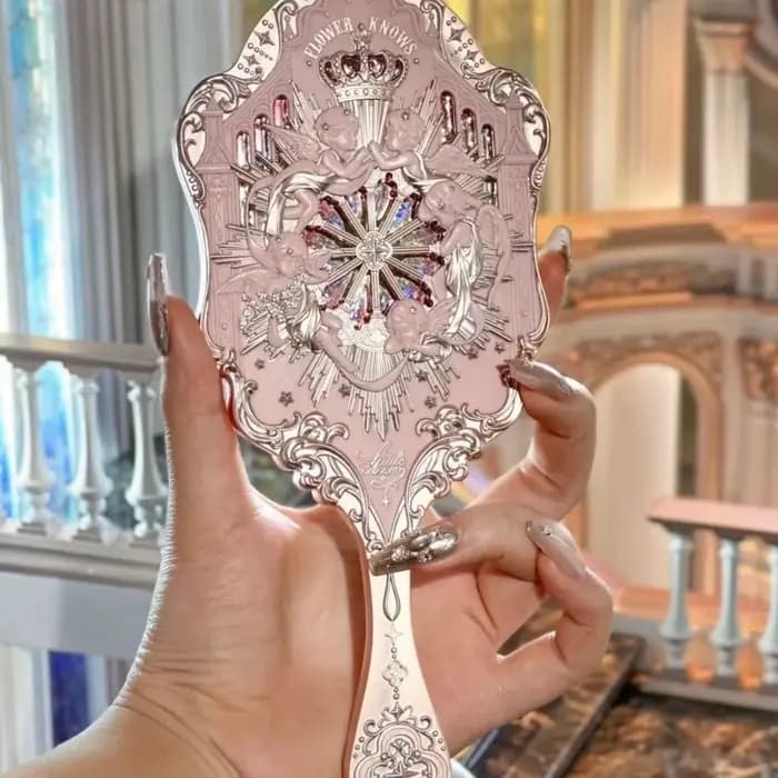 Flower Knows Angel Series Miroir à main Blanc Noir Rose Miroirs