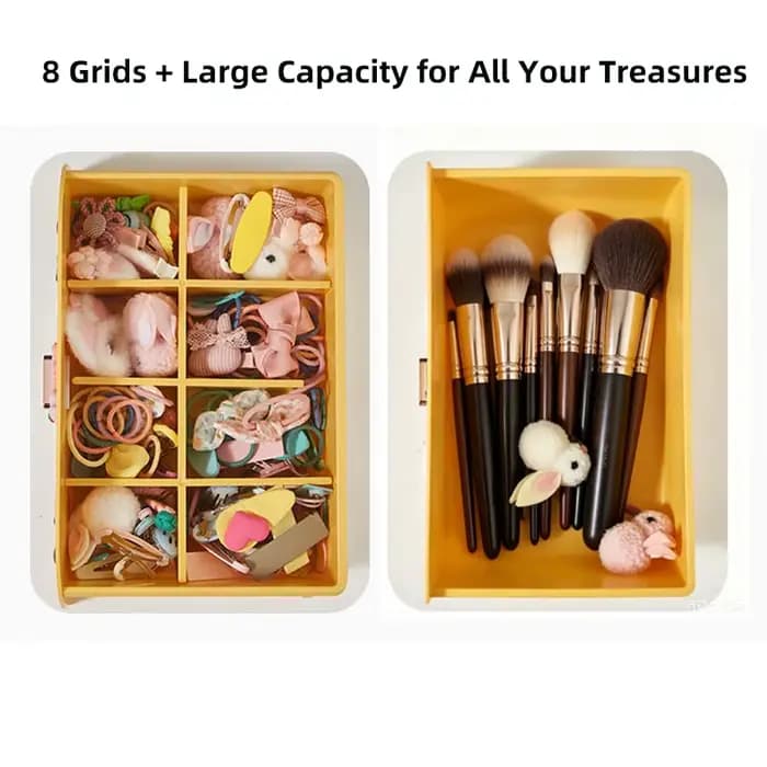Hello Kitty Kuromii Melody Cartoon Cute Makeup Brush Hair Accessories Rubber Band Multi-Layer Jewelry Box Cosmetic Bag
