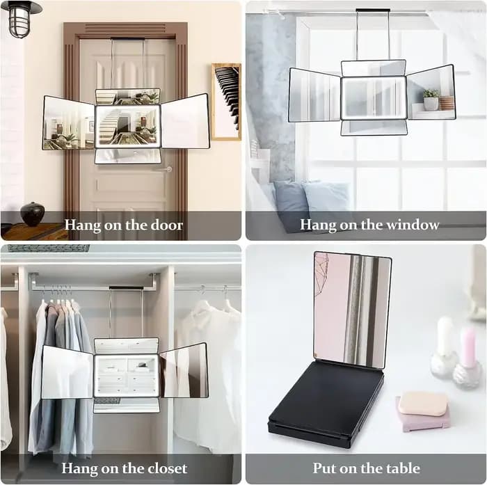Miroir 5 voies amélioré pour la coupe de cheveux en solo