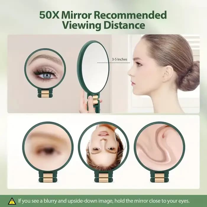 Miroir grossissant 50x avec grossissement double face 1X/50X