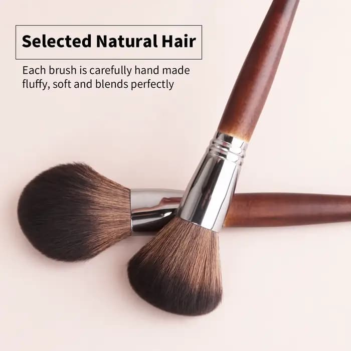 24 pinceaux de maquillage avec poignées en bois ensemble