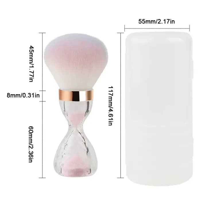 Sablier brosse à poudre pour ongles tête de champignon pinceau de maquillage