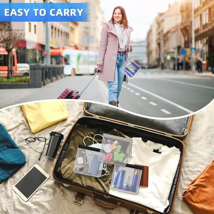 1 sac de toilette transparent pour voyage