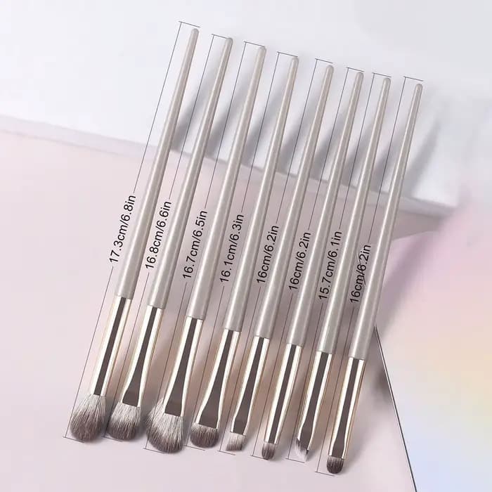 Ensemble de pinceaux de maquillage pour les yeux portables Champagne Silver