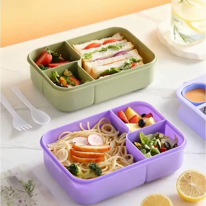 Bento boîte à déjeuner pour enfants filles dessin animé étudiants Kawaii mignon chauffé 3 grille Sandwich Snack boîte de nourriture cantine spéciale stockage des aliments