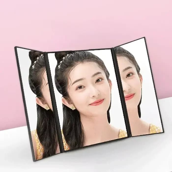 Miroir cosmétique de voyage portable à trois volets