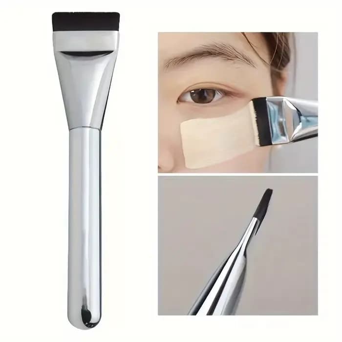Brosse de fond de teint ovale en poils de Nylon Ultra-fins et hypoallergéniques