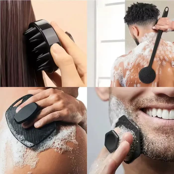 Ensemble de 4 brosses exfoliantes douces en Silicone pour le visage