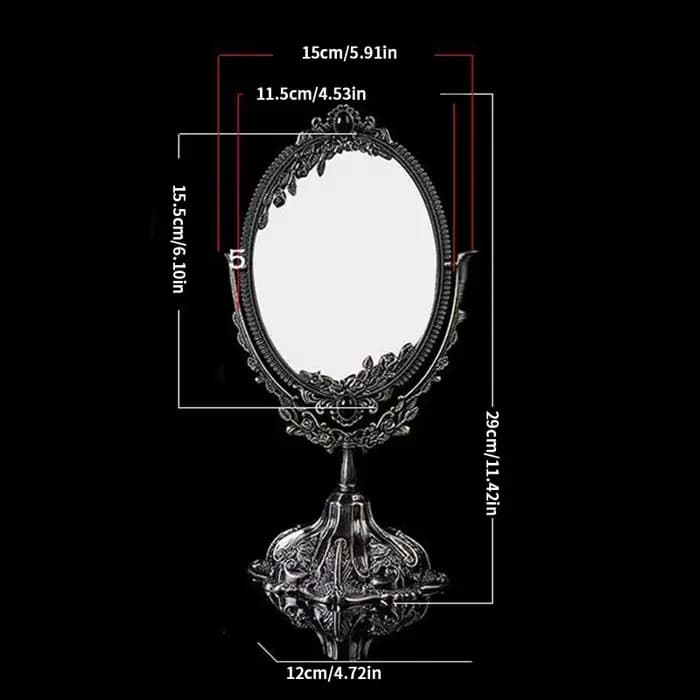 Miroir de maquillage vintage double face