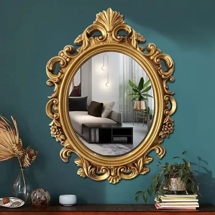 Miroir de maquillage Vintage mural esthétique ovale Design européen