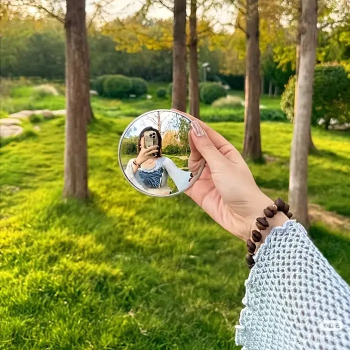 Petit miroir rond pour la photographie de voyage