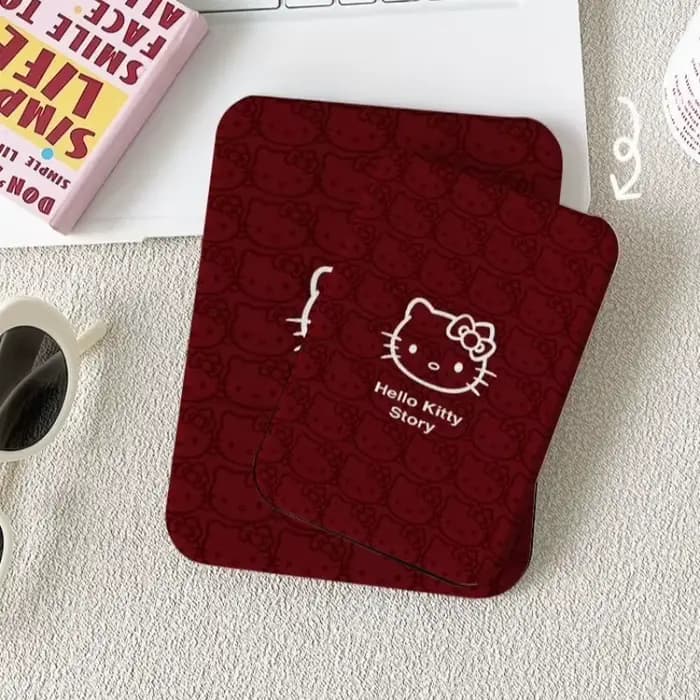 Sanrio Nouveau Miroir Cosmétique Portable en Métal Hello Kitty Kawaii Anime Dessin