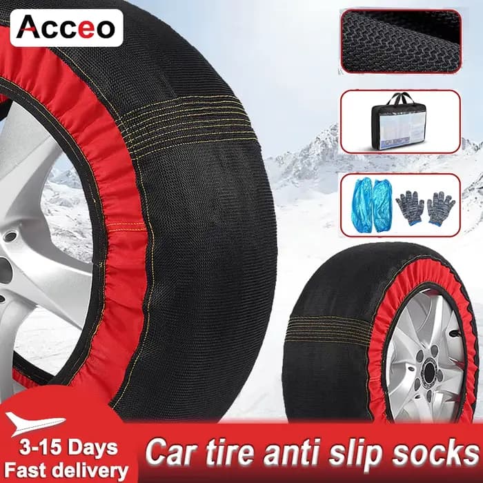 Chaînes à neige d'urgence pour pneus d'hiver, chaussettes antidérapantes pour voitures/SUV/voitures de sport, accessoires de sécurité pour pneus