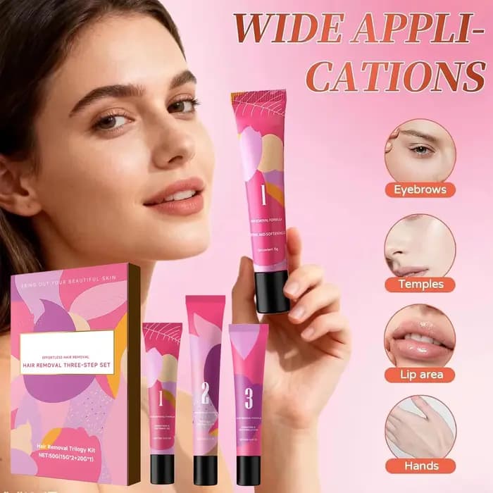 Kit de trilogie pour l'épilation du visage pour femmes – Épilateur de qualité clinique pour le menton et le dessus des