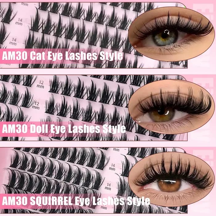 Kit de Cils en Grappes Manga Naturels 300 Pièces – Extensions