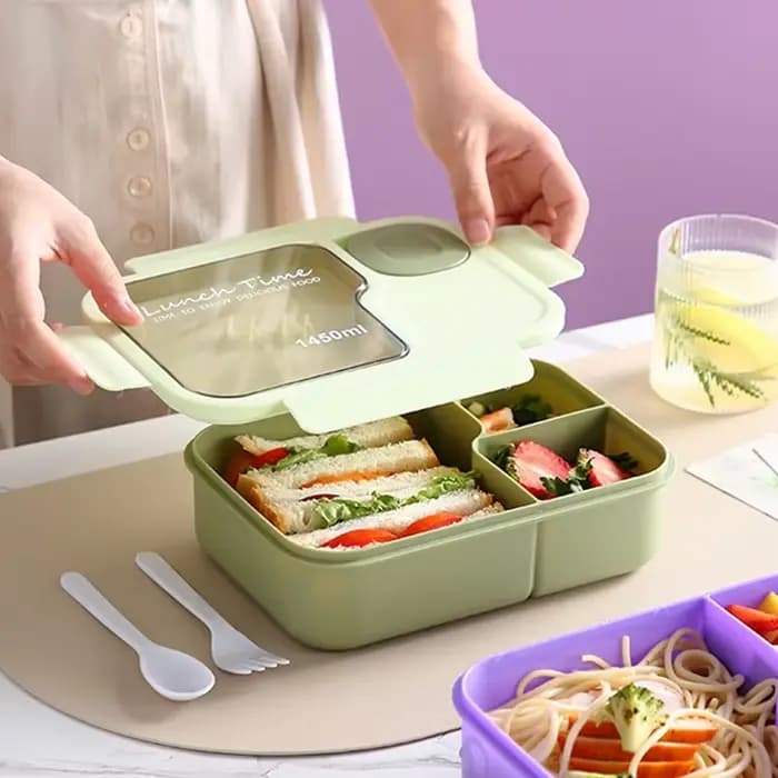 Bento boîte à déjeuner pour enfants filles dessin animé étudiants Kawaii mignon chauffé 3 grille Sandwich Snack boîte de nourriture cantine spéciale stockage des aliments