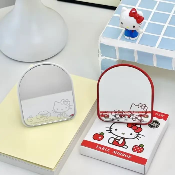 Miroir de maquillage HelloKitty portable en métal