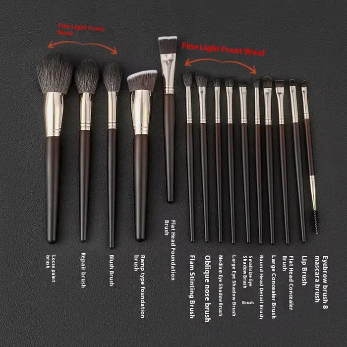 Kit de 15 pinceaux de maquillage haut de gamme