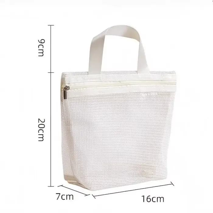 Trousse de Toilette en Maille Portable – Organisateur de Maquillage de Voyage pour Douche
