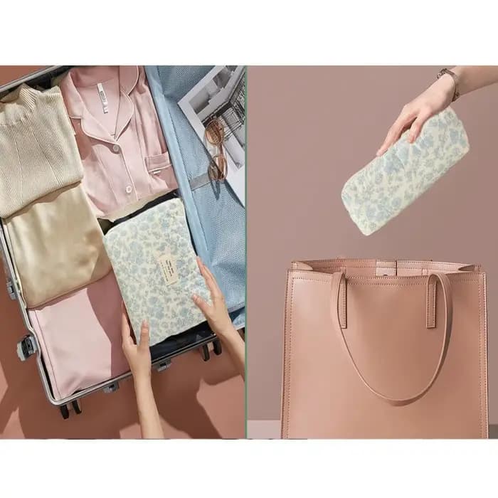 Sac de maquillage en coton matelassé pour femmes