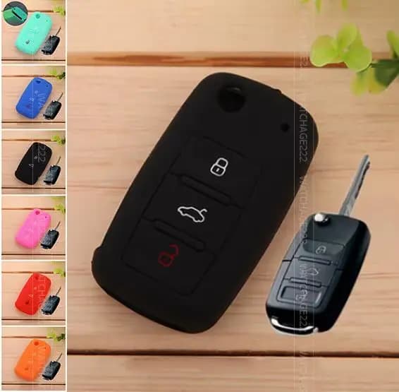 Porte-clé télécommande en SILICONE pour SKODA FABIA OCTAVIA, superbe siège, LEON, IBIZA, ALTEA, ALHAMBRA, 3 boutons