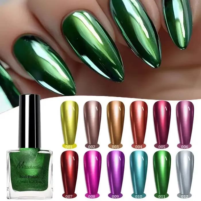 Vernis à ongles effet miroir métallique 12 couleurs