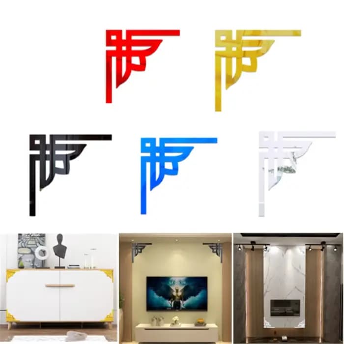 Autocollants muraux miroir argenté 3D