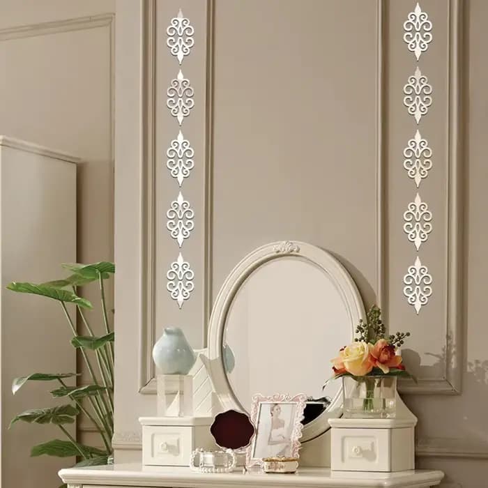 Autocollants muraux en dentelle alertes onale miroir acrylique 3D