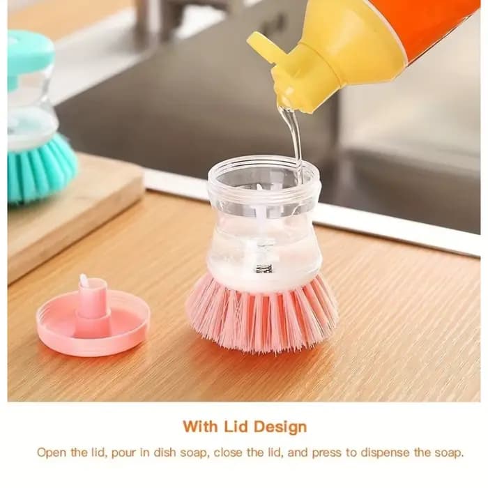 Brosse de nettoyage de cuisine portable avec poignée ergonomique - Poils de récurage doux, adaptée aux vaisselles, aux casseroles et à une utilisation en extérieur