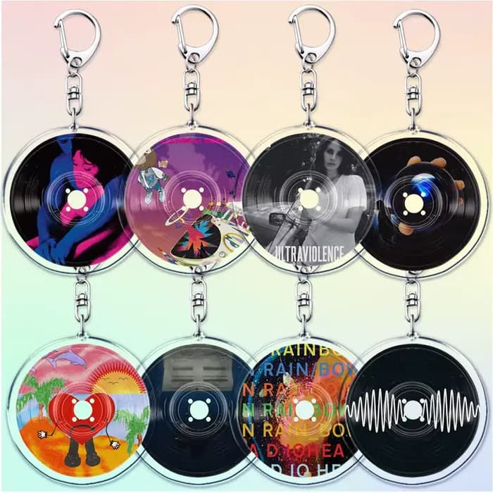 Porte-clés CD de musique populaire pour accessoires, bijoux avec couverture d'album classique de chanteur, cadeaux pour fans et amis