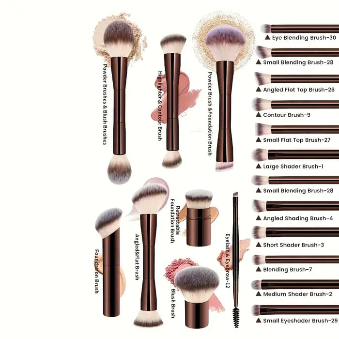 Ensemble de pinceaux de maquillage professionnels doux