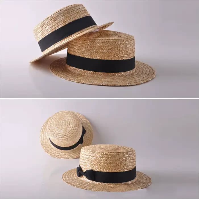 Chapeaux de paille assortis à large bord pour bébés, accessoires de mode pour filles, joli style Boho pour plage du soleil, collection 2019