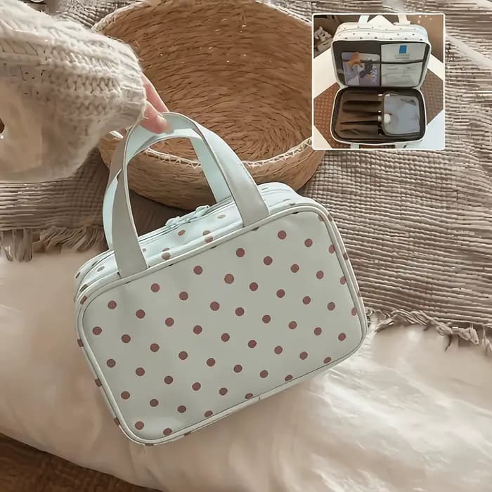 Nouvelle Trousse de Maquillage 2026 à Pois en PU