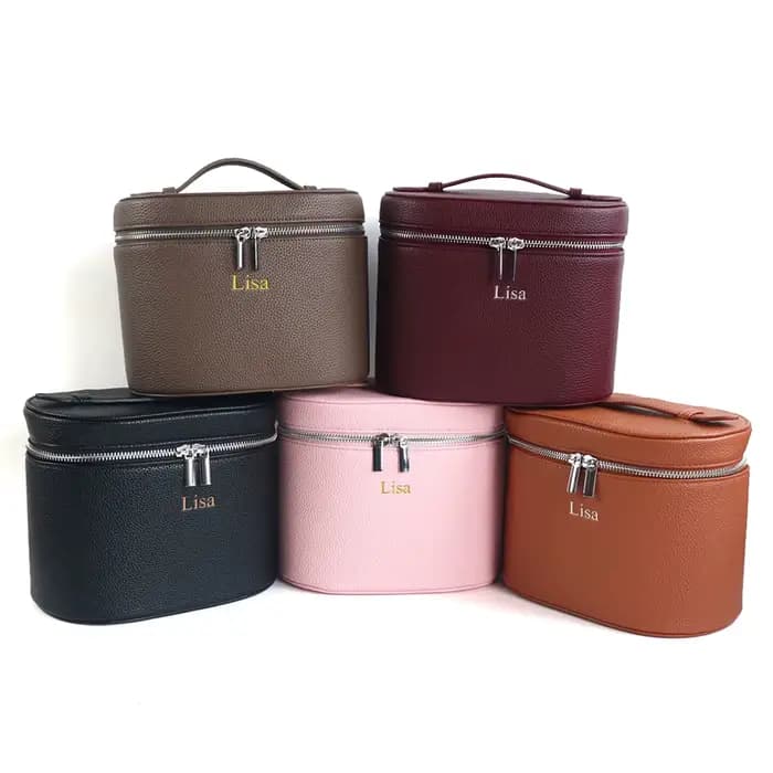 Boîte à cosmétiques en cuir PU de grande capacité