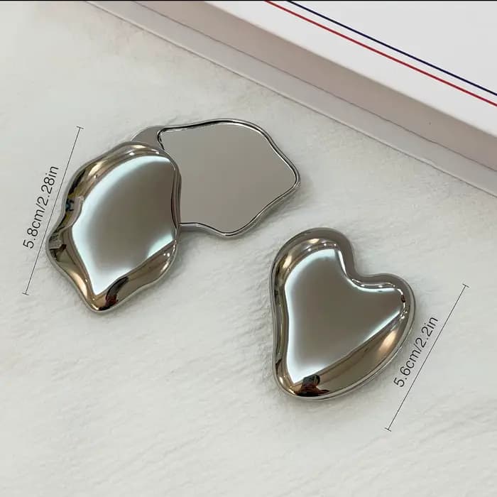 Miroir de maquillage pliable en métal