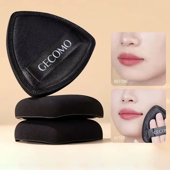 GECOMO Éponge de beauté noire double face – Conception triangulaire premium