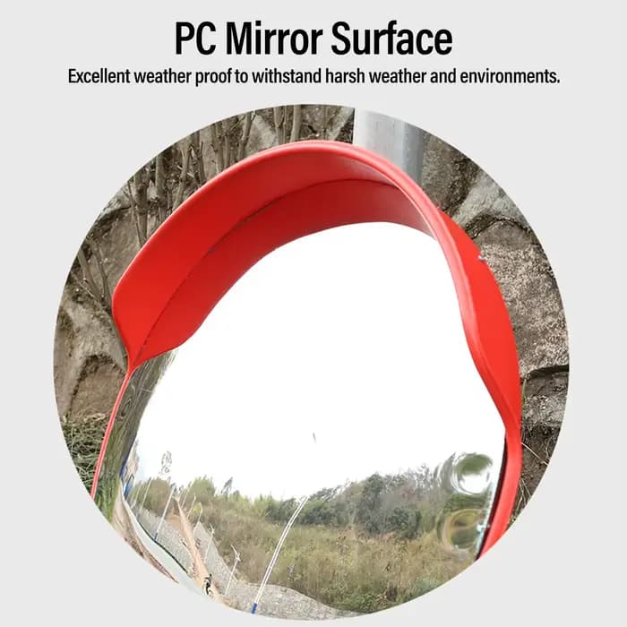 Miroir de circulation extérieur grand angle incurvé avec angle de vision étendu et miroir en PC léger
