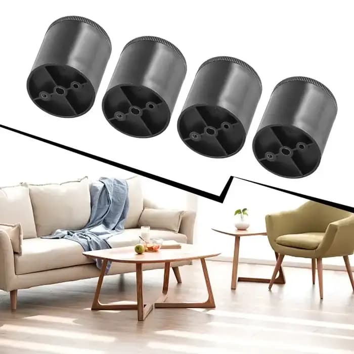 4 patins de rehaussement de meubles ronds réglables en ABS, robustes, pour canapé et armoire, accessoires de rehaussement de meubles