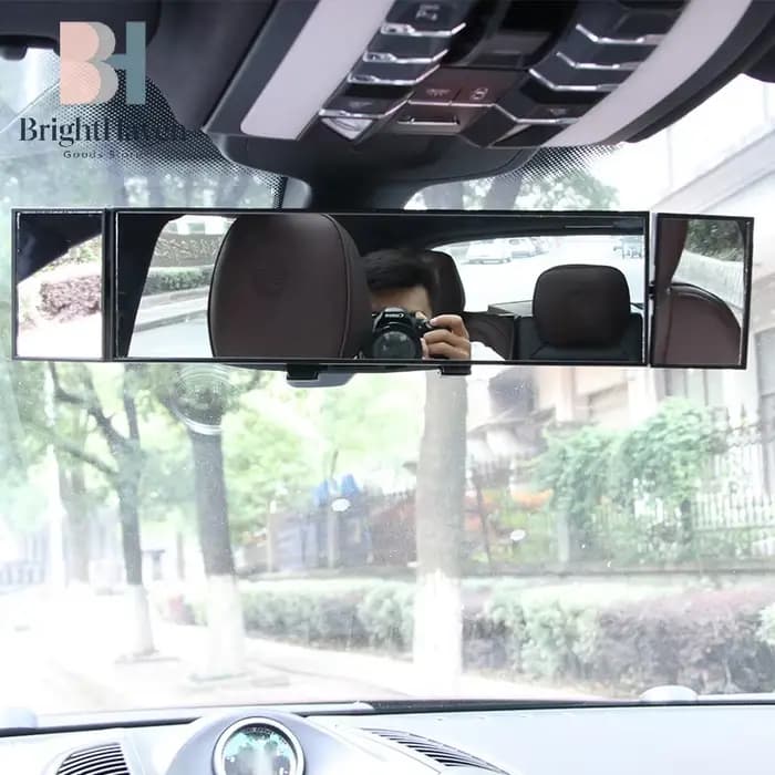 Rétroviseur intérieur convexe universel anti-éblouissement et anti-buée de 285 mm de large, à clipser, panoramique, incurvé