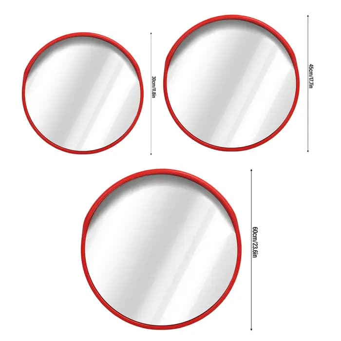 Miroir de circulation extérieur grand angle incurvé avec angle de vision étendu et miroir en PC léger