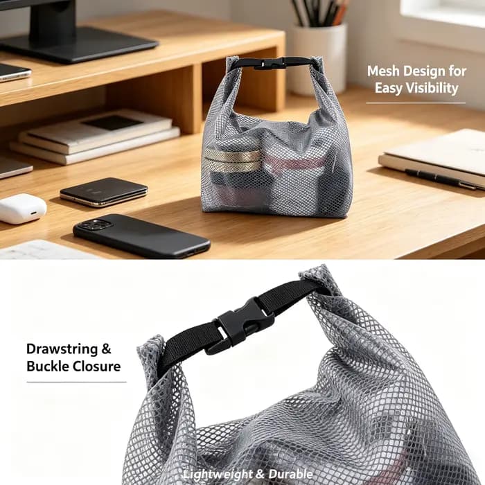 Trousse de toilette en maille imperméable